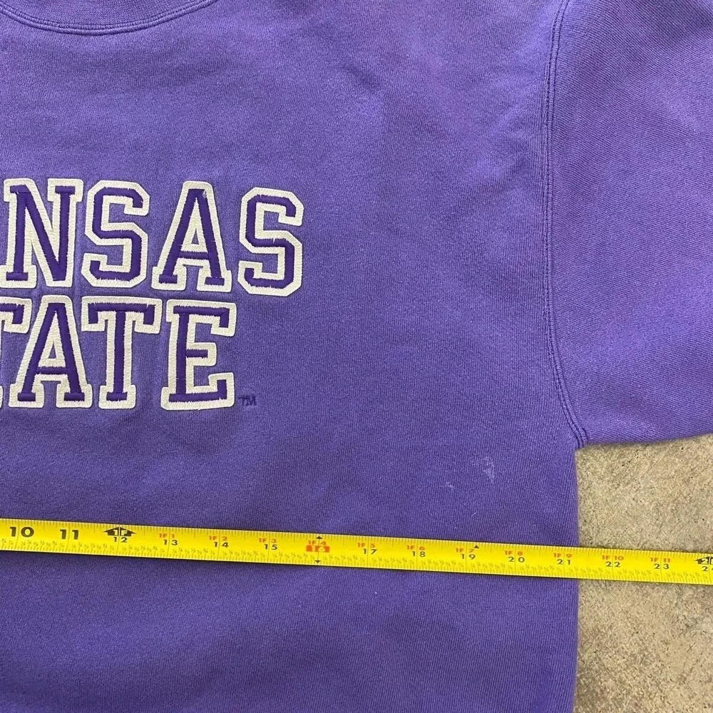 Vintage 90s Kansas State Wildcats Oarsman Purple Spellout Crewneck Sweatshirt L